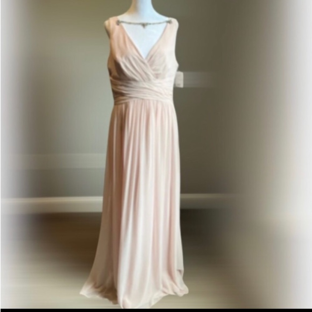 NWT Jenny Packham JP1005 Sz 16 Bridesmaid Formal Gown Blush Pink w/Rhinestones